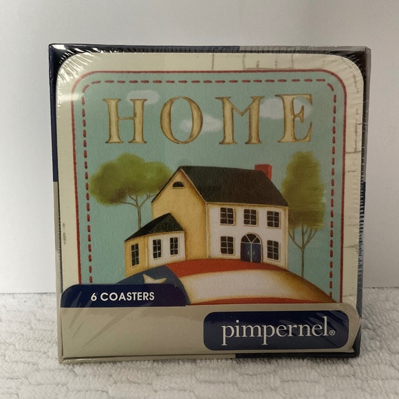 Pimpernel Set of 6 Coasters - HOME - New in Box - Picture 1 of 9